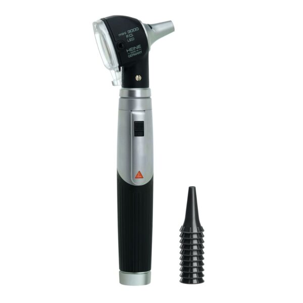 Heine - Mini 3000 Otoscoop LED F.O + Tips - NT oplaadbaar - Zwart